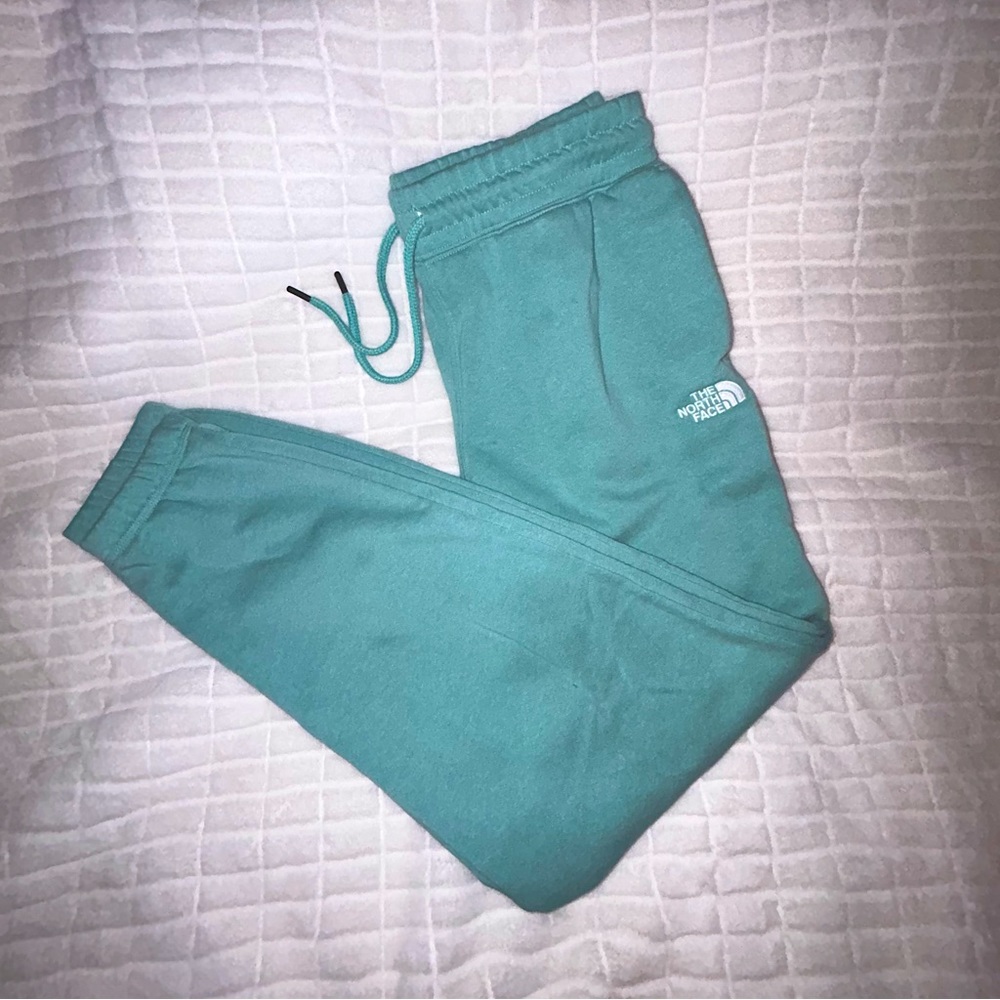 North Face sweat pants/joggers. Turquoise. Small.